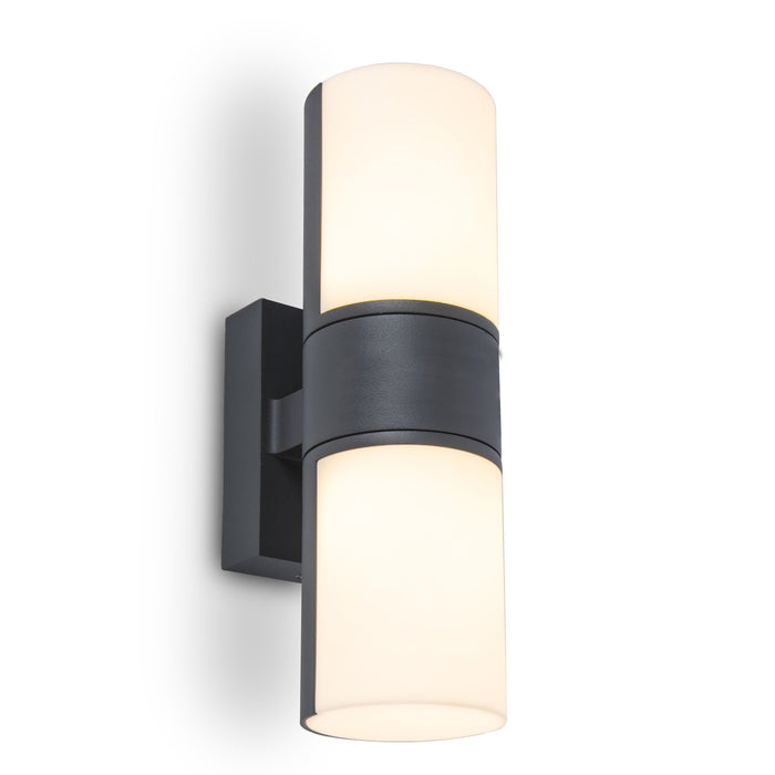 Lutec 5198101118 CYRA 16.1W IP54 LED Outdoor Wall Light c/w Adjustable Heads 3000K - Dark Grey