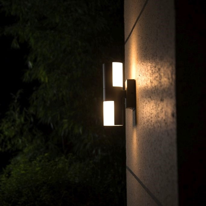 Lutec 5198101118 CYRA 16.1W IP54 LED Outdoor Wall Light c/w Adjustable Heads 3000K - Dark Grey