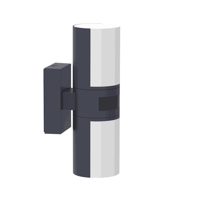 Lutec 5198102118 CYRA 16.5W IP54 LED Outdoor Wall Light PIR c/w Adjustable Heads 3000K - Dark Grey