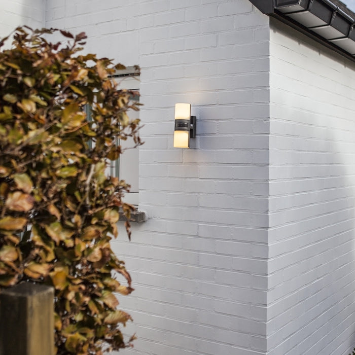 Lutec 5198102118 CYRA 16.5W IP54 LED Outdoor Wall Light PIR c/w Adjustable Heads 3000K - Dark Grey
