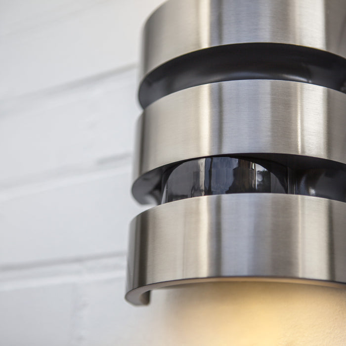 Lutec 5198401001 MAYA 18.5W IP44 LED Outdoor Up/Down Wall Light with PIR 3000K - Stainless Steel