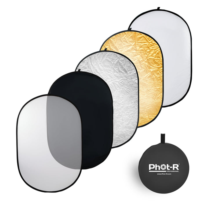 Phot-R 100x150cm Collapsible 5-in-1 Studio Reflector - westbasedirect.com