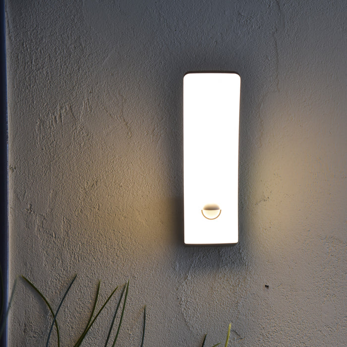 Lutec 5203902335 KILO 11.5W IP44 LED Outdoor Wall Light with PIR 3000K - Dark Grey