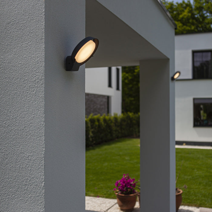 Lutec 5205701118 POLO 15W IP54 LED Outdoor Wall Light 3000K - Dark Grey