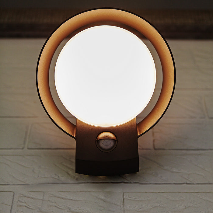Lutec 5205702118 POLO 16.1W IP54 LED Outdoor Wall Light 3000K with PIR - Dark Grey