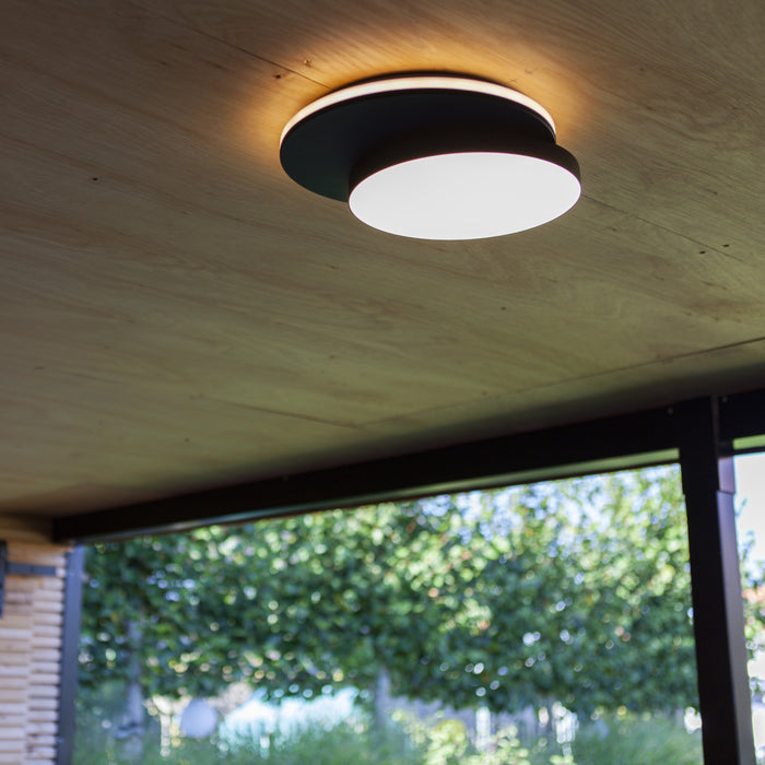 Lutec 5205801012 GOLETA 24.3W IP54 LED Wall or Ceiling Light 3000K/4000K - Dark Grey