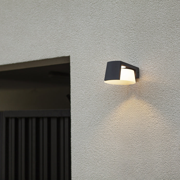 Lutec 5206001118 MOON 11.1W IP44 LED Outdoor Wall Light 3000K/4000K - Dark Grey