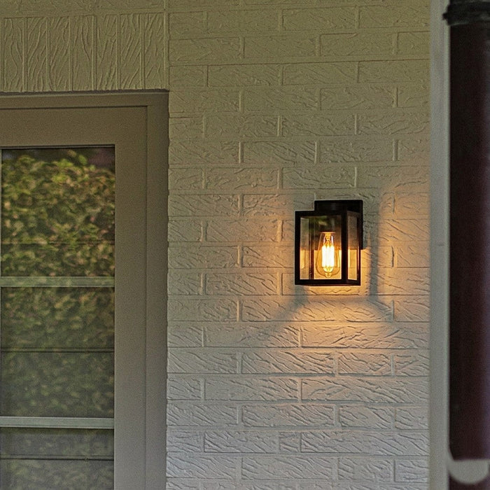 Lutec 5206501012 SHIVA IP44 E27 Outdoor Wall Light - Matt Black (Lamp Not Included)