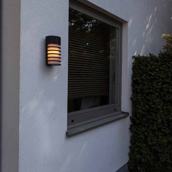 Lutec 5207601012 FULTON IP54 E27 Outdoor Wall Light - Matt Black (Lamp Not Included)