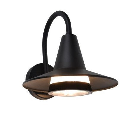 Lutec 5213901012 SWAN IP54 E27 Outdoor Wall Light - Matt Black (Lamp Not Included)