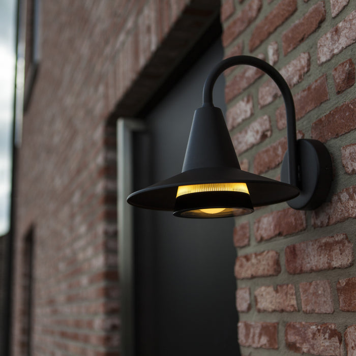 Lutec 5213901012 SWAN IP54 E27 Outdoor Wall Light - Matt Black (Lamp Not Included)