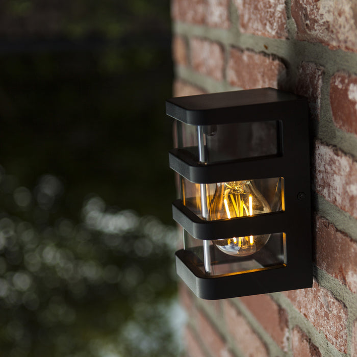 Lutec 5214501330 DALTON IP44 E27 Outdoor Wall Light - Matt Black (Lamp Not Included)
