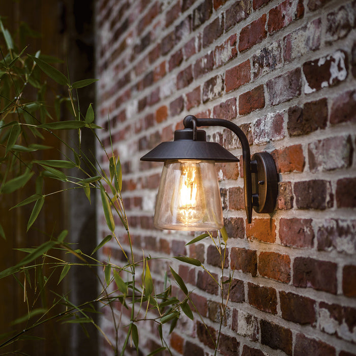 Lutec 5264201213 CATE IP44 E27 Outdoor Wall Light - Black Rust (Lamp Not Included)