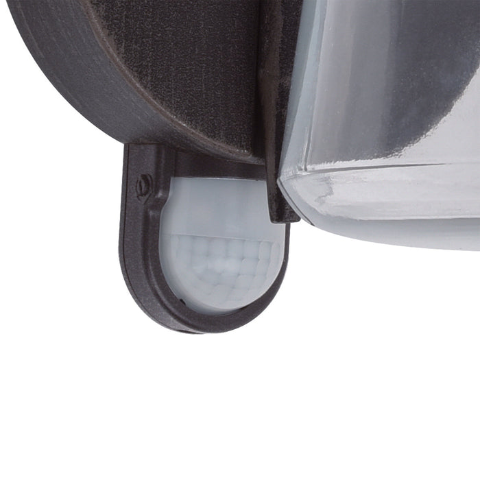 Lutec 5264207213 CATE IP44 E27 Outdoor Wall Light with PIR - Black Rust (Lamp Not Included)