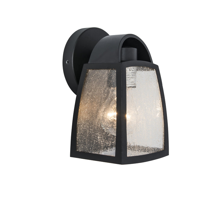 Lutec 5273701012 KELSEY IP44 E27 Small Outdoor Wall Light with Water Glass - Matt Black (Lamp Not Included)