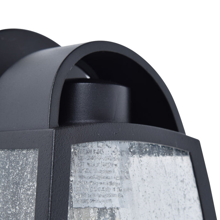 Lutec 5273701012 KELSEY IP44 E27 Small Outdoor Wall Light with Water Glass - Matt Black (Lamp Not Included)