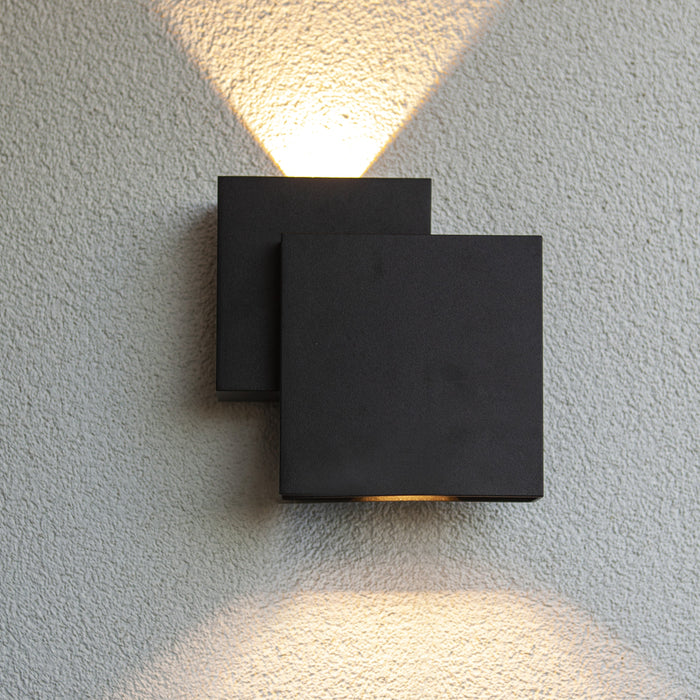 Lutec 5287901012 RIALTO 21W IP44 LED Outdoor Up/Down Wall Light 3000K - Matt Black