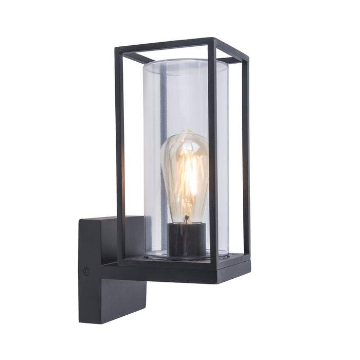 Lutec 5288801012 FLAIR IP44 E27 Outdoor Wall Light - Matt Black (Lamp Not Included)