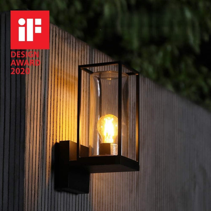 Lutec 5288801012 FLAIR IP44 E27 Outdoor Wall Light - Matt Black (Lamp Not Included)