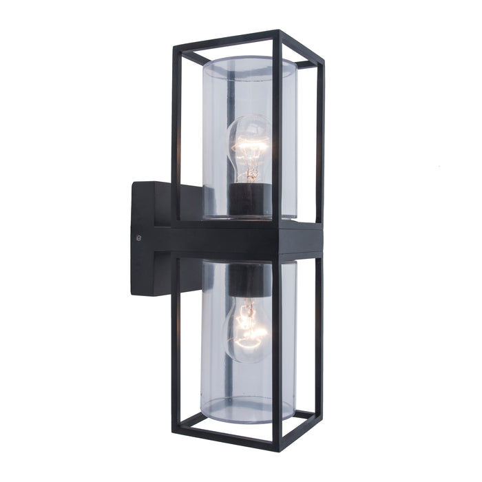 Lutec 5288804012 FLAIR IP44 E27 Outdoor Up/Down Wall Light - Matt Black (Lamp Not Included)