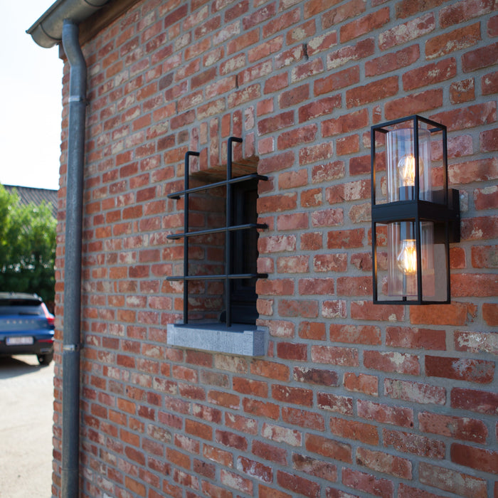 Lutec 5288804012 FLAIR IP44 E27 Outdoor Up/Down Wall Light - Matt Black (Lamp Not Included)