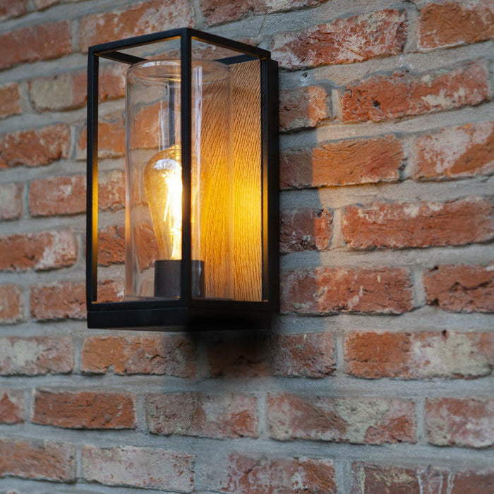 Lutec 5288814012 FLAIR IP44 E27 Outdoor Wall Light - Wood Print Look (Lamp Not Included)