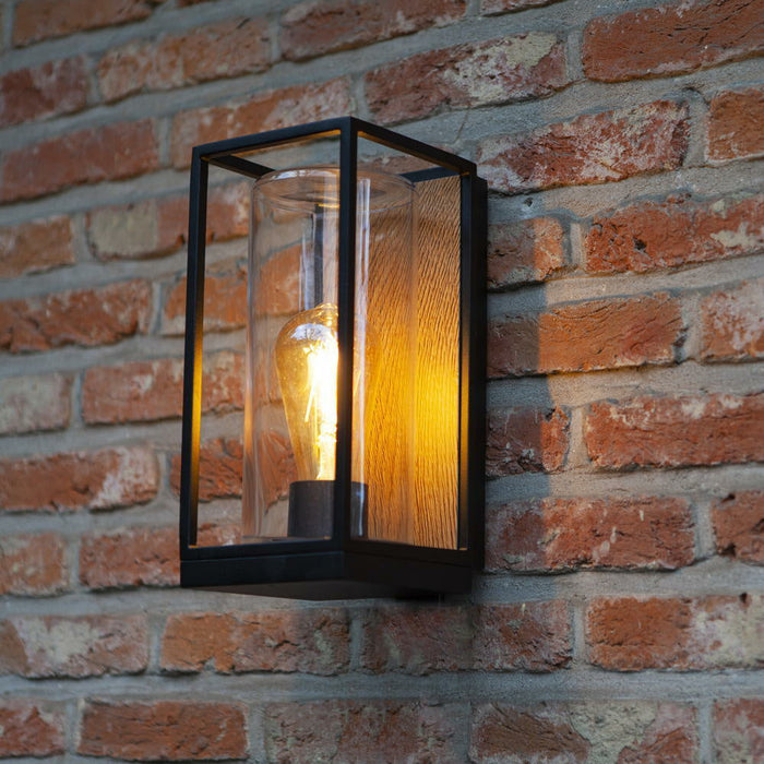 Lutec 5288814012 FLAIR IP44 E27 Outdoor Wall Light - Wood Print Look (Lamp Not Included)