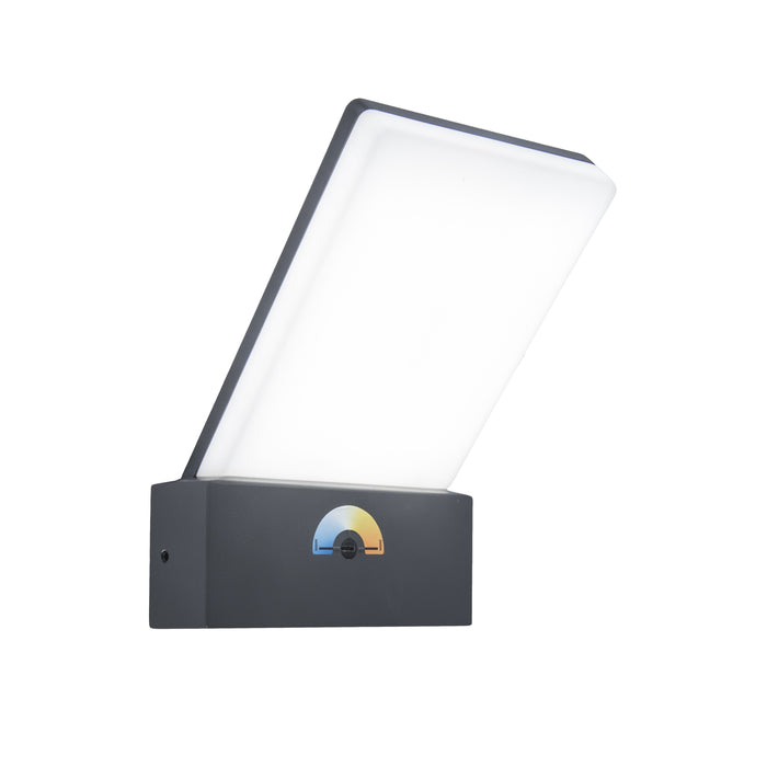 Lutec 5289001118 PANO 17.5W IP54 LED Outdoor Wall Light 3000K/5000K - Dark Grey