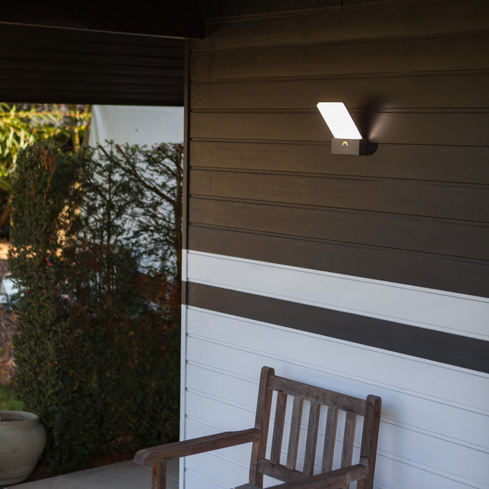 Lutec 5289001118 PANO 17.5W IP54 LED Outdoor Wall Light 3000K/5000K - Dark Grey