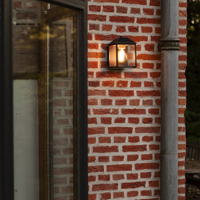 Lutec 5290603012 SPIRE IP44 E27 Outdoor Wall Light - Matt Black (Lamp Not Included)