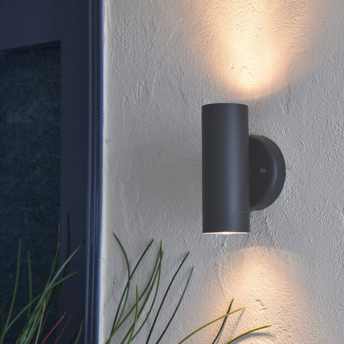 Lutec 5510801424 RADO IP44 GU10 Outdoor Up/Down Wall Light - Graphite (Lamp Not Included)