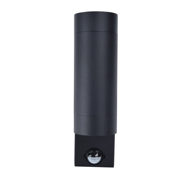 Lutec 5510809424 RADO IP44 GU10 Outdoor Up/Down Wall Light with PIR - Graphite (Lamp Not Included)