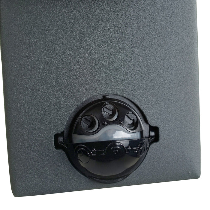 Lutec 5510809424 RADO IP44 GU10 Outdoor Up/Down Wall Light with PIR - Graphite (Lamp Not Included)