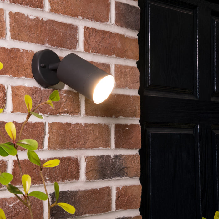 Lutec 5511020424 RADO IP44 GU10 Outdoor Adjustable Down Wall Light - Graphite (Lamp Not Included)