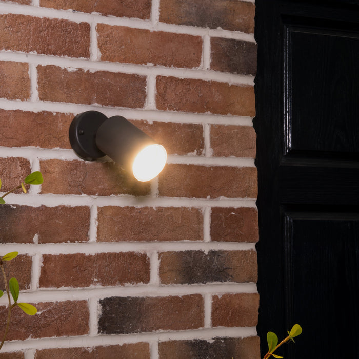 Lutec 5511020424 RADO IP44 GU10 Outdoor Adjustable Down Wall Light - Graphite (Lamp Not Included)