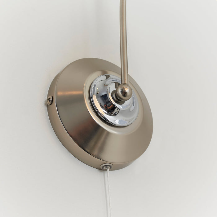 Endon 124-1 Petal 1lt Wall Satin chrome plate & opal glass 40W E14 golf (Required) - westbasedirect.com