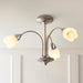 Endon 124-3 Petal 3lt Semi flush Satin chrome plate & opal glass 3 x 40W E14 golf (Required) - westbasedirect.com