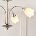 Endon 124-3 Petal 3lt Semi flush Satin chrome plate & opal glass 3 x 40W E14 golf (Required) - westbasedirect.com