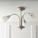 Endon 124-3 Petal 3lt Semi flush Satin chrome plate & opal glass 3 x 40W E14 golf (Required) - westbasedirect.com