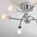 Endon 146-6CH Havana 6lt Semi flush Chrome plate & frosted glass 6 x 3W LED G9 (Required) - westbasedirect.com