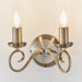 Endon 180-2AN Trafford 2lt Wall Antique brass plate 2 x 60W E14 candle (Required) - westbasedirect.com