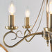 Endon 180-5AN Trafford 5lt Pendant Antique brass plate 5 x 60W E14 candle (Required) - westbasedirect.com