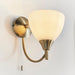 Endon 1805-1AN Alton 1lt Wall Antique brass plate & opal glass 60W E14 golf (Required) - westbasedirect.com