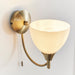 Endon 1805-1AN Alton 1lt Wall Antique brass plate & opal glass 60W E14 golf (Required) - westbasedirect.com