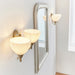 Endon 1805-2AN Alton 2lt Wall Antique brass plate & opal glass 2 x 60W E14 golf (Required) - westbasedirect.com