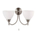 Endon 1805-2SC Alton 2lt Wall Satin chrome plate & opal glass 2 x 60W E14 golf (Required) - westbasedirect.com