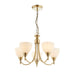 Endon 1805-5AN Alton 5lt Pendant Antique brass plate & opal glass 5 x 60W E14 golf (Required) - westbasedirect.com