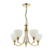 Endon 1805-5AN Alton 5lt Pendant Antique brass plate & opal glass 5 x 60W E14 golf (Required) - westbasedirect.com