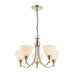 Endon 1805-5SC Alton 5lt Pendant Satin chrome plate & opal glass 5 x 60W E14 golf (Required) - westbasedirect.com