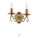 Endon 2030-2AN Bernice 2lt Wall Antique brass plate 2 x 60W E14 candle (Required) - westbasedirect.com